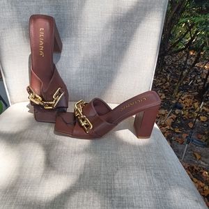 Sandals, heel is about 3 inches